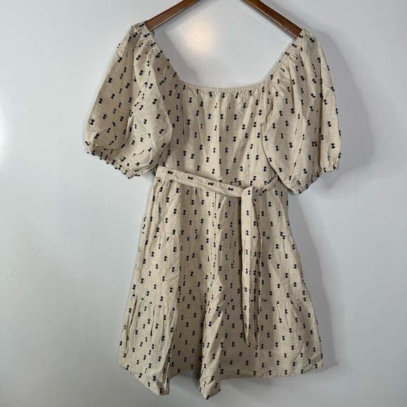 Sim & Sam Off the Shoulder Linen Blend Mini Dress Size Large - Picture 1 of 5